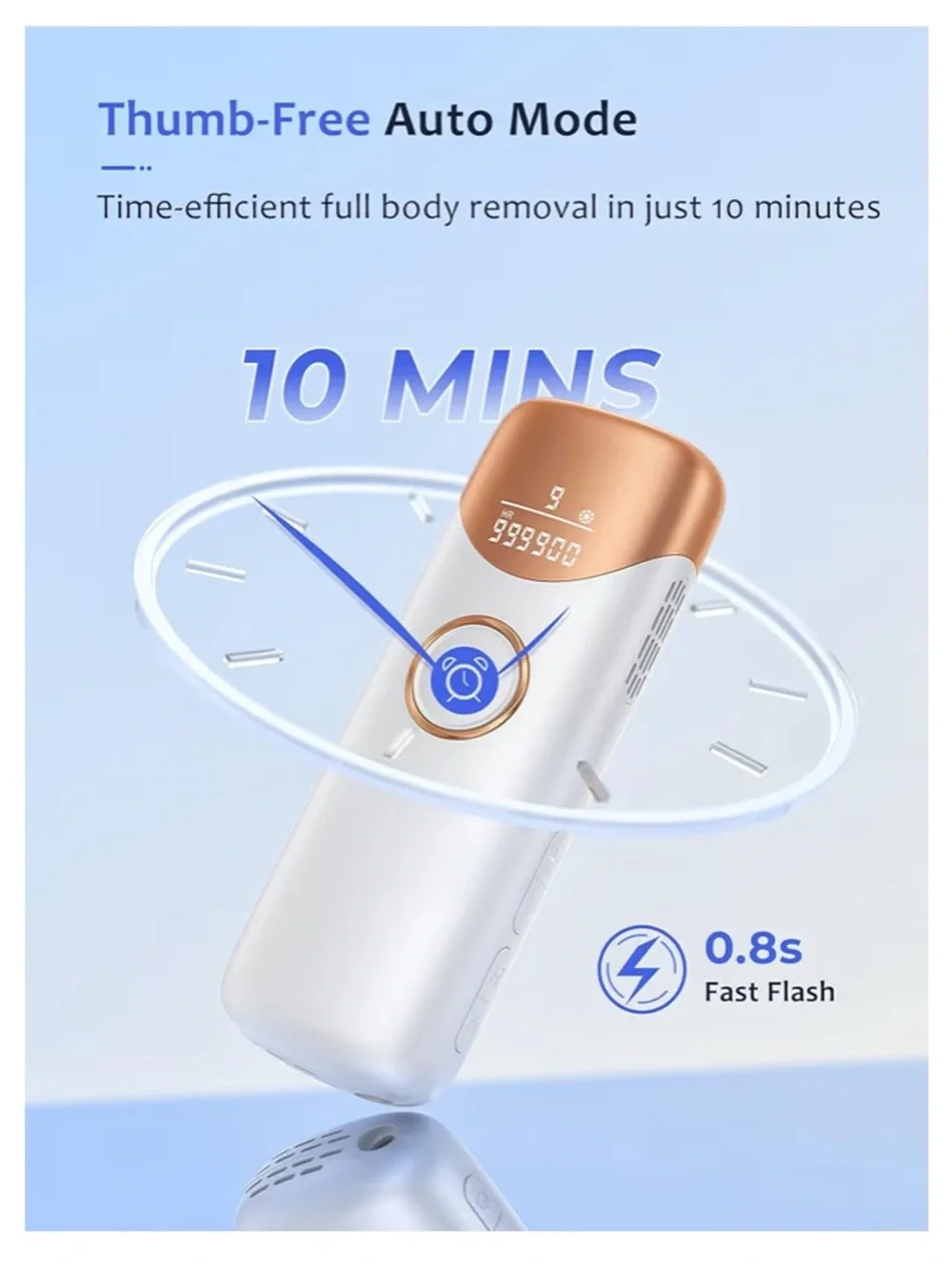 White & Rose Gold Handheld IPL Hair Removal Device